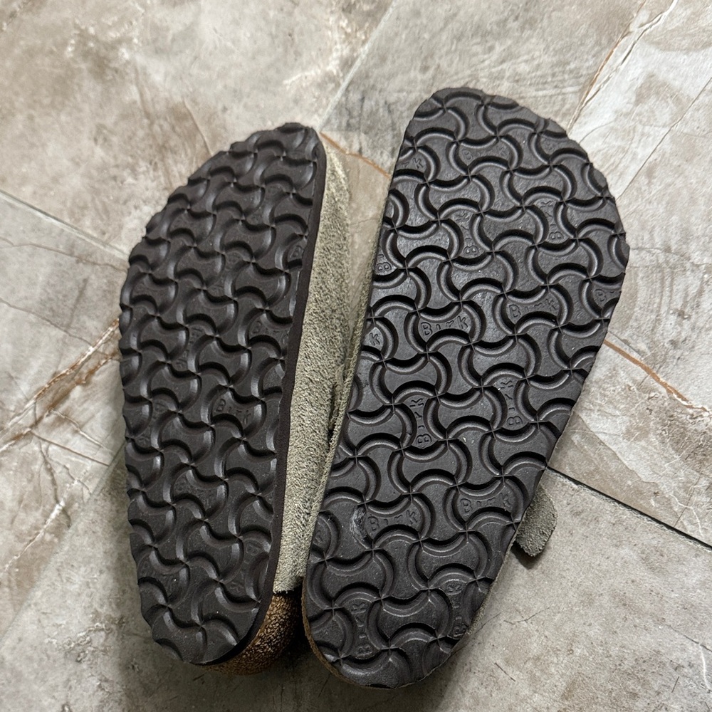 Birkenstock Olive Suede Clogs - Picture 2 of 3